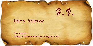 Hirs Viktor névjegykártya
